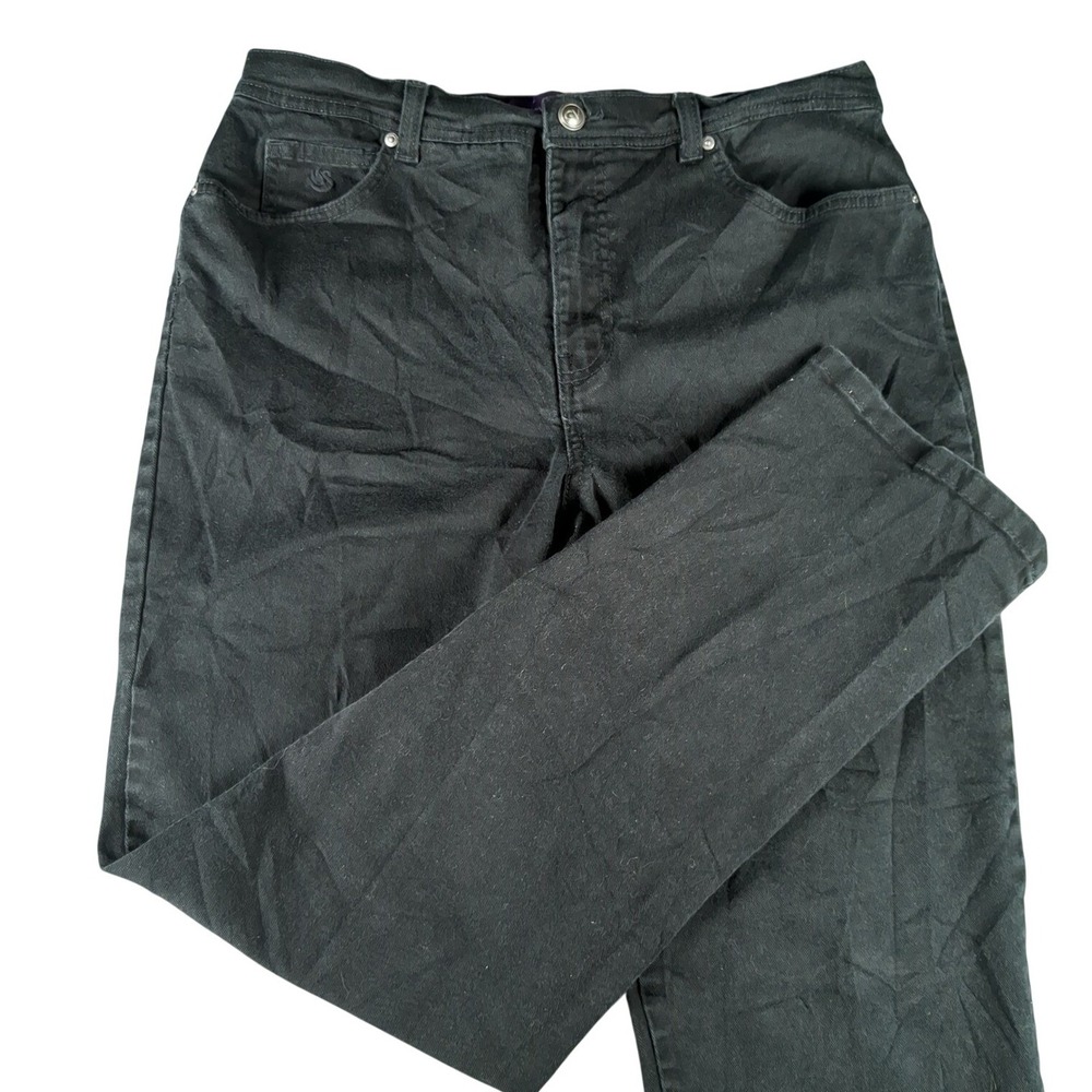 Gloria Vanderbilt Jeans Womens 12 Black Amanda Tapered High Rise Stretch Denim